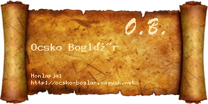 Ocsko Boglár névjegykártya